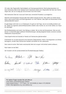 Brandbrief der deutschen Obstbauern